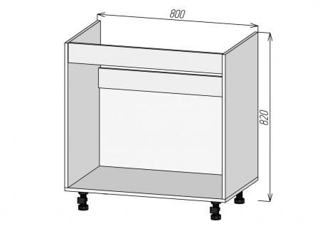 Кухонный корпус НММ800х820мм (2уп)