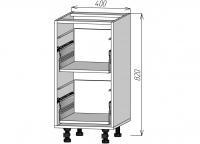 Кухонный корпус НМ2Я400х820мм (2уп)