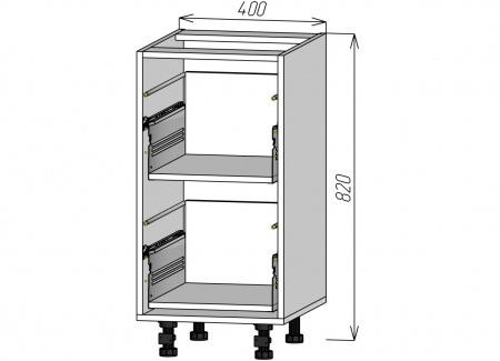 Кухонный корпус НМ2Я400х820мм (2уп)
