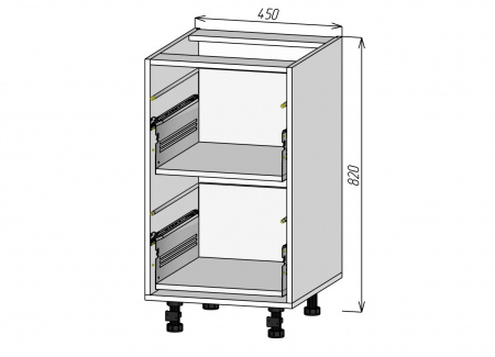 Кухонный корпус НМ2Я450х820мм (2уп)