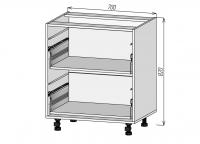 Кухонный корпус НМ2Я700х820мм (4уп)