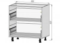 Кухонный корпус НМ2Я800х820мм (4уп)