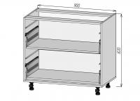 Кухонный корпус НМ2Я900х820мм (4уп)