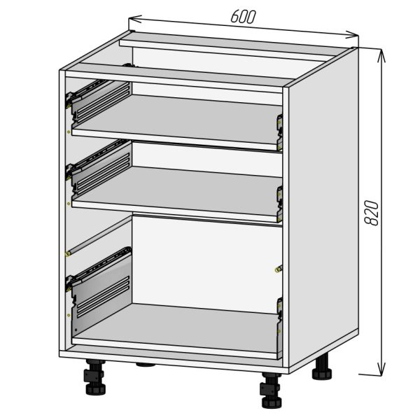 Кухонный корпус НМ3Я600х820мм (4уп)