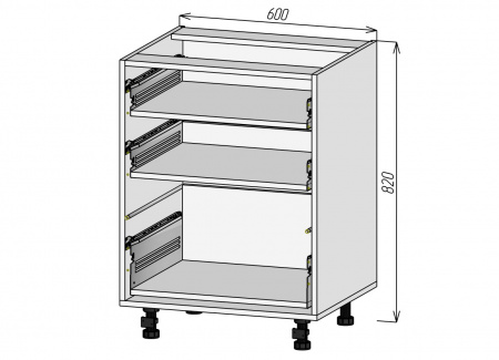 Кухонный корпус НМ3Я600х820мм (4уп)