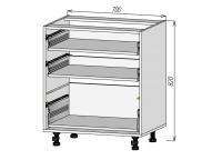 Кухонный корпус НМ3Я700х820мм (4уп)