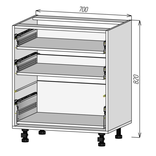 Кухонный корпус НМ3Я700х820мм (4уп)
