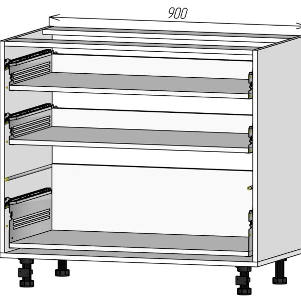 Кухонный корпус НМ3Я900х820мм (4уп)