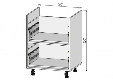 Кухонный корпус НМВ2Я600х820мм (4уп)