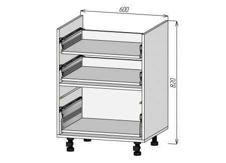 Кухонный корпус НМВ3Я600х820мм (4уп)