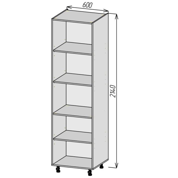 Кухонный корпус ПП600х2140мм (3уп)