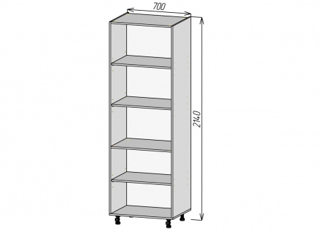 Кухонный корпус ПП700х2140мм (3уп)