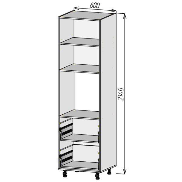 Кухонный корпус ПДЯ600х2140мм (3уп)
