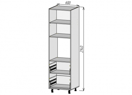 Кухонный корпус ПДЯ600х2140мм (3уп)