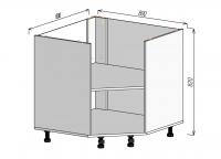 Кухонный корпус НМУП850х820мм (3уп)