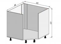 Кухонный корпус НМУМ850х820мм (3уп)
