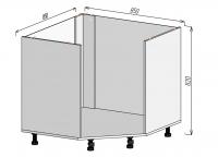 Кухонный корпус НМУМ900х820мм (3уп)