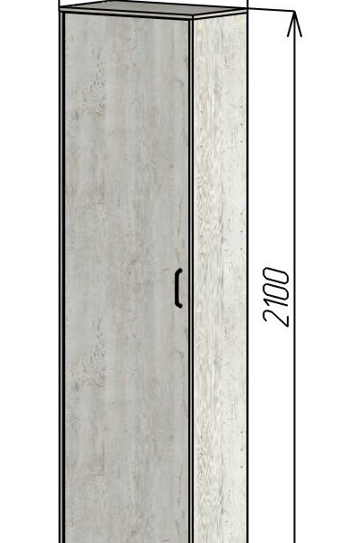 Шкаф для одежды Ш08L Винтерберг 600х350х2100