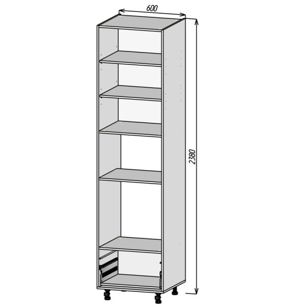 Кухонный корпус ПДМ600х2380 (4уп)