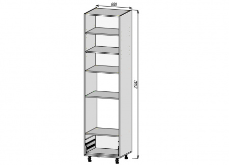 Кухонный корпус ПДМ600х2380 (4уп)