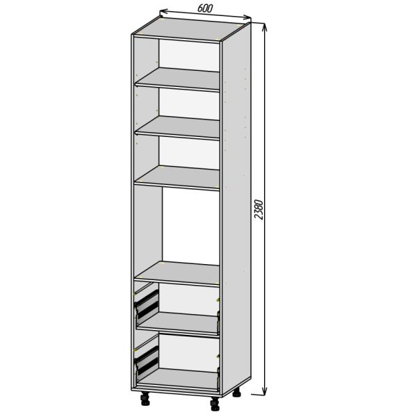 Кухонный корпус ПДЯ600х2380 (4уп)