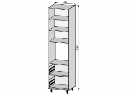 Кухонный корпус ПДЯ600х2380 (4уп)