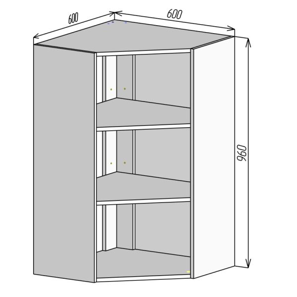 Кухонный корпус ВМУ593х960 (4уп)