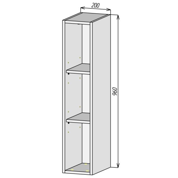 Кухонный корпус ВМП200х960мм (2уп)