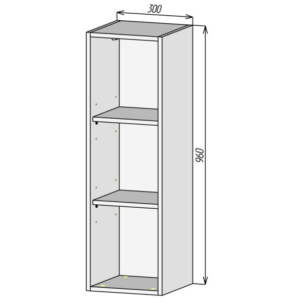 Кухонный корпус ВМП300х960мм (2уп)