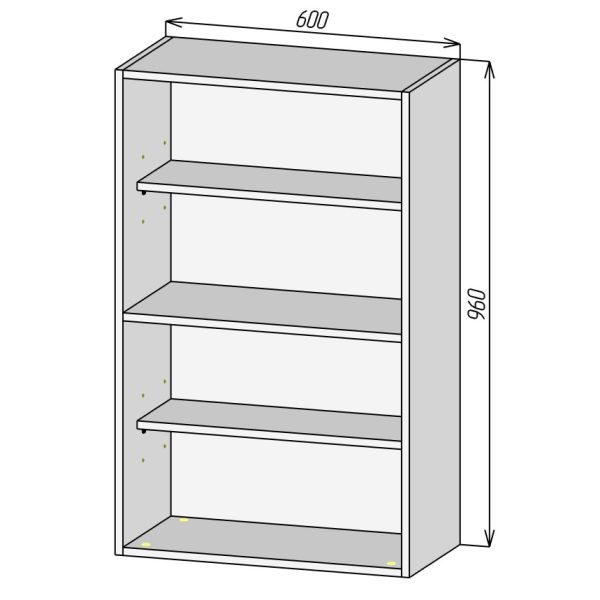 Кухонный корпус ВМГ600х960 (4уп)