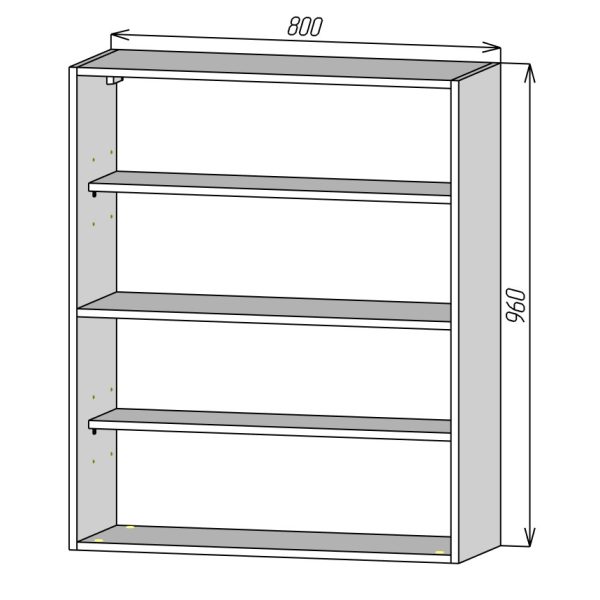 Кухонный корпус ВМГ800х960 (4уп)