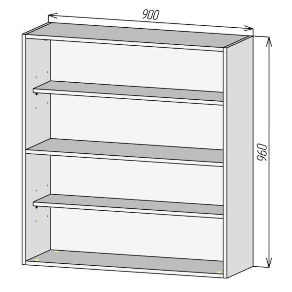 Кухонный корпус ВМГ900х960 (4уп)