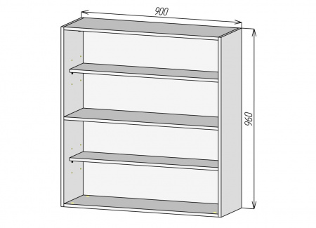 Кухонный корпус ВМГ900х960 (4уп)