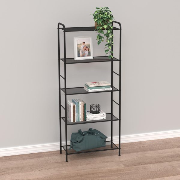 Стеллаж «Валенсия 25» (VALENCIA 25 Shelf rack) (Черный) 65,5 х 30 х 155,5 см