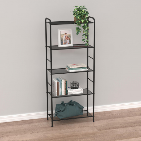 Стеллаж «Валенсия 25» (VALENCIA 25 Shelf rack) (Черный) 65,5 х 30 х 155,5 см