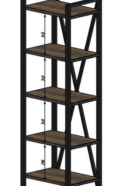 Стелаж Афина 550х390х1650 Санта-Фе