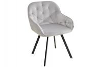 Стул GALE 360 град. поворот. BLUVEL-03 LIGHT GREY, велюр/ черный каркас, М-City