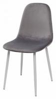 Стул PALAU LIGHT GREY/ WHITE, велюр цвет: светло-серый/белый метал