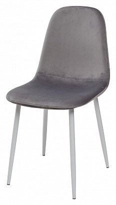 Стул PALAU LIGHT GREY/ WHITE, велюр цвет: светло-серый/белый метал
