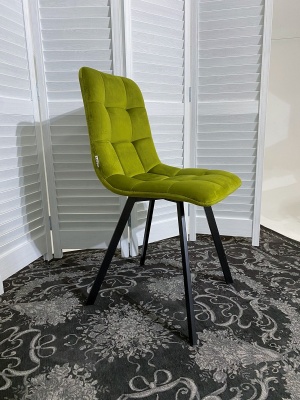 Стул CHILLI SQUARE BLUVEL-75 BLACK олива, велюр М-City